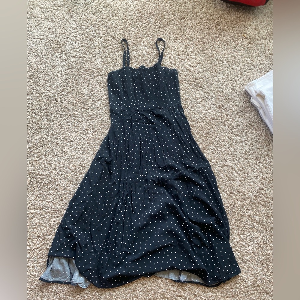 GAP Black and White Polka Dot Midi Dress